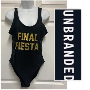 UNBRANDED Final Fiesta Black/Gold Jock Swimsuit